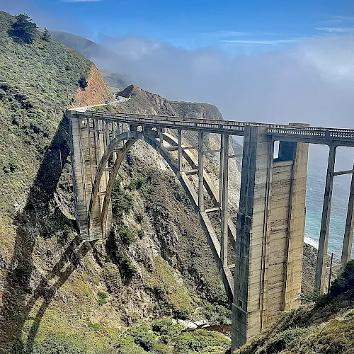 Bixby Creek Bridge arching over a canyon on the Big Sur coast